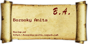 Bozsoky Anita névjegykártya
